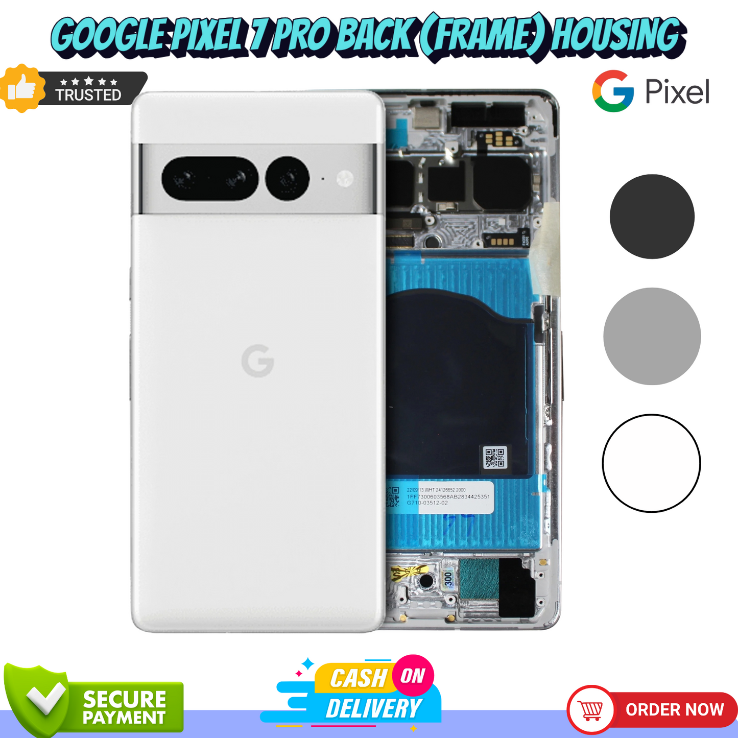 Google Pixel 7 Pro Original Back Body Housing Back Battery Cover , Complete Casing , Back Frame