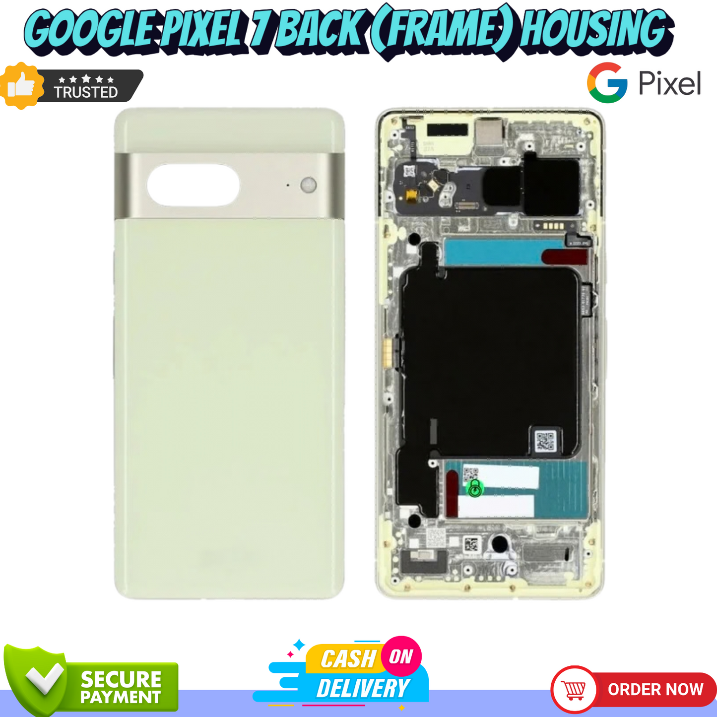 Google Pixel 7 Original Housing Back Battery Cover , Complete Casing , Back Frame